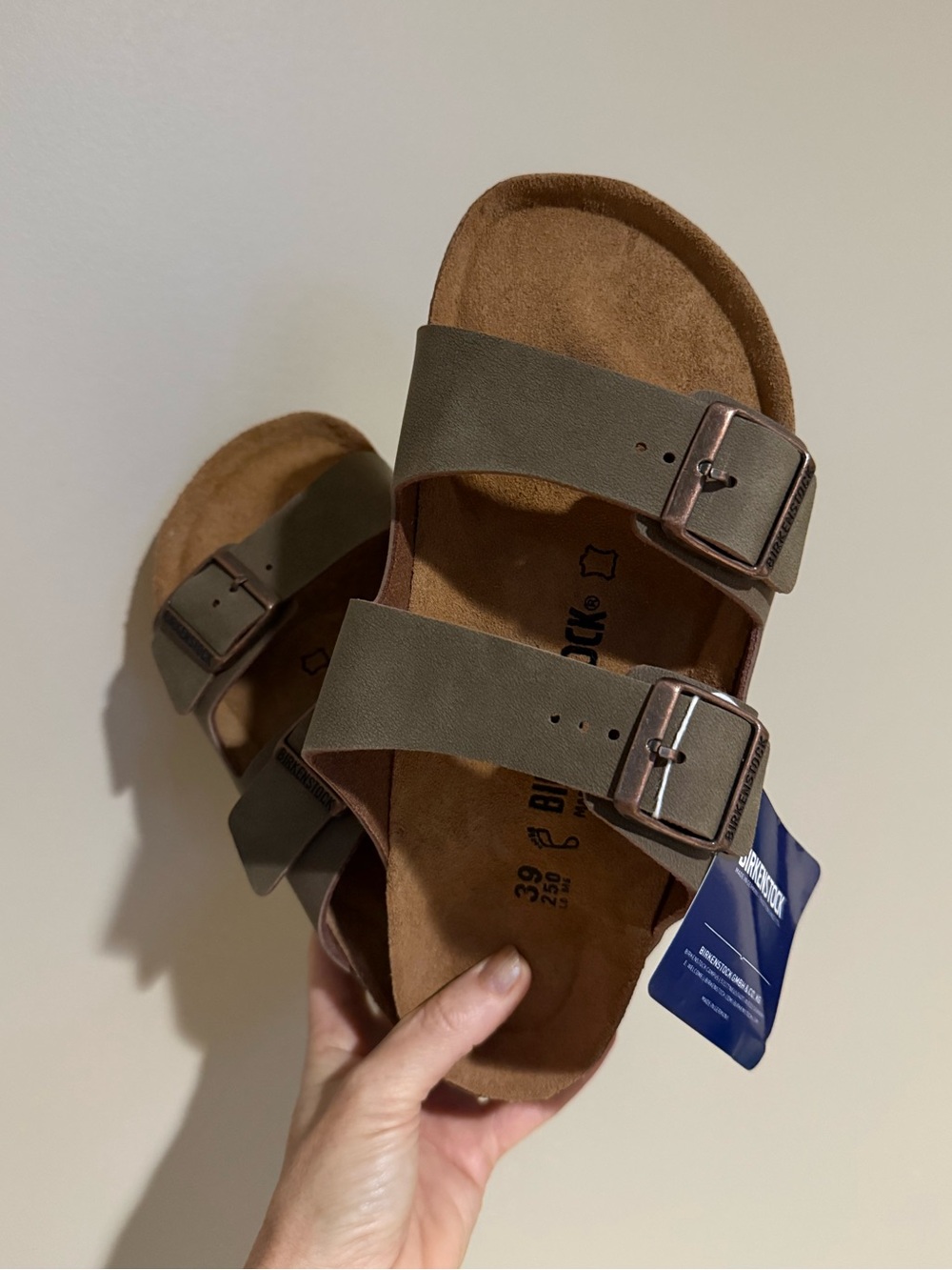 Taupe Buckle fashion Sandal women’s sz39